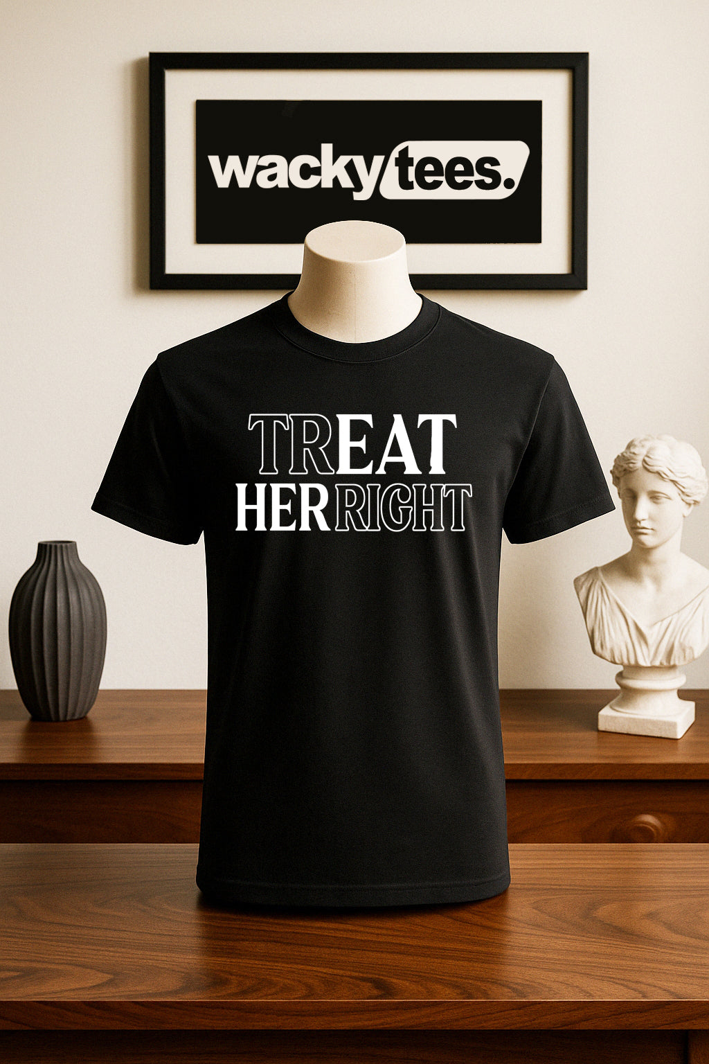Treat Eat Her Right Funny Muff Diver Adult Humor Graphic Tee Shirt