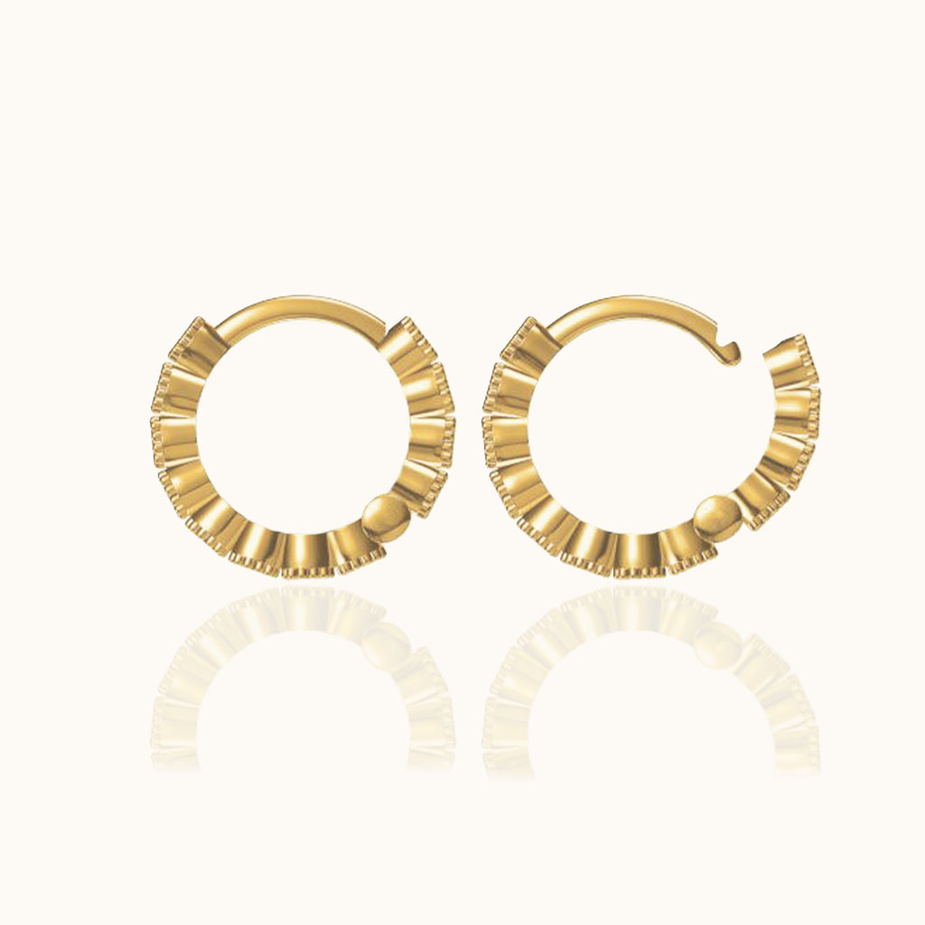 Emerald Green CZ Bezel Set Bead Hoop Earrings