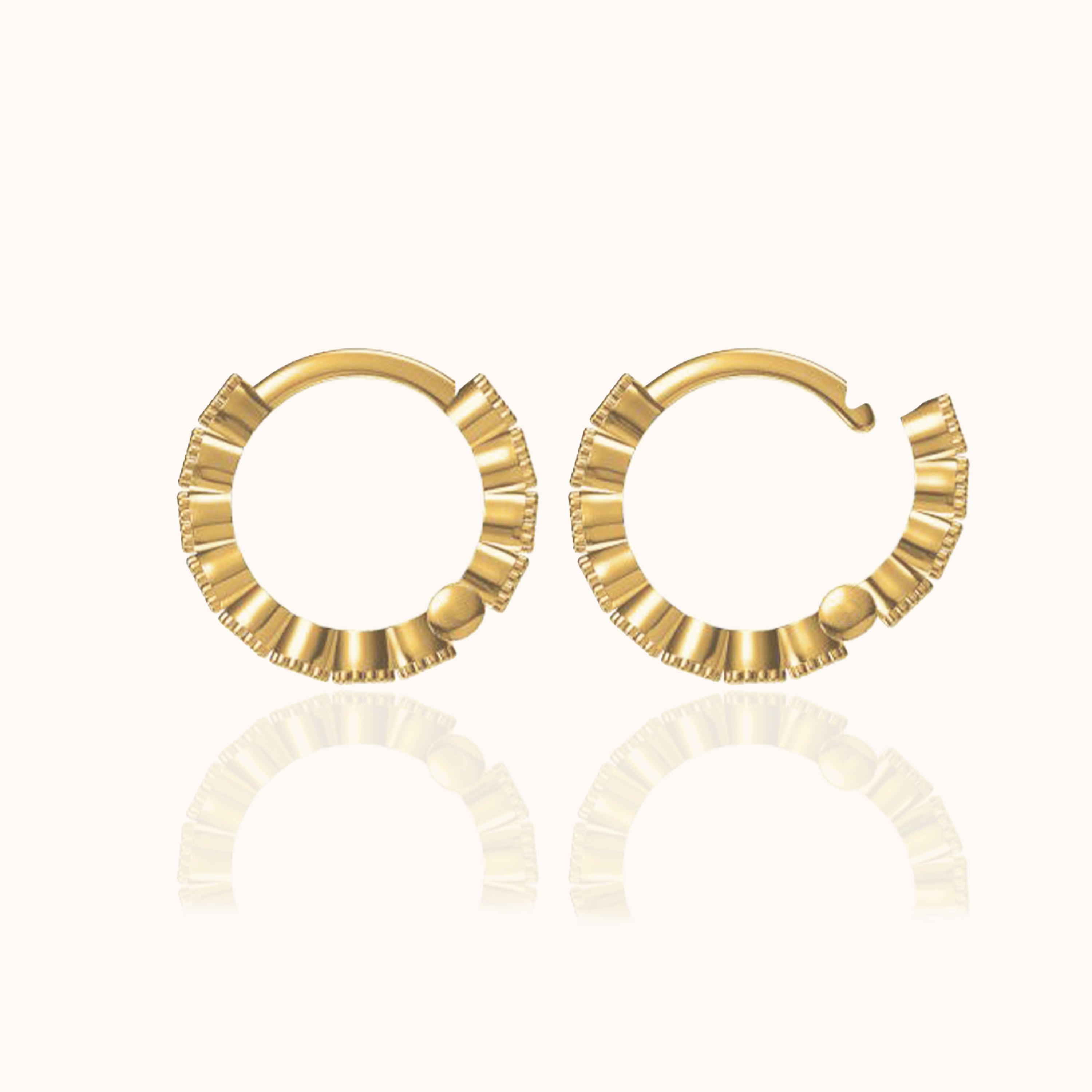 Emerald Green CZ Bezel Set Bead Hoop Earrings
