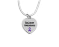Epilepsy Awareness Heart Necklaces