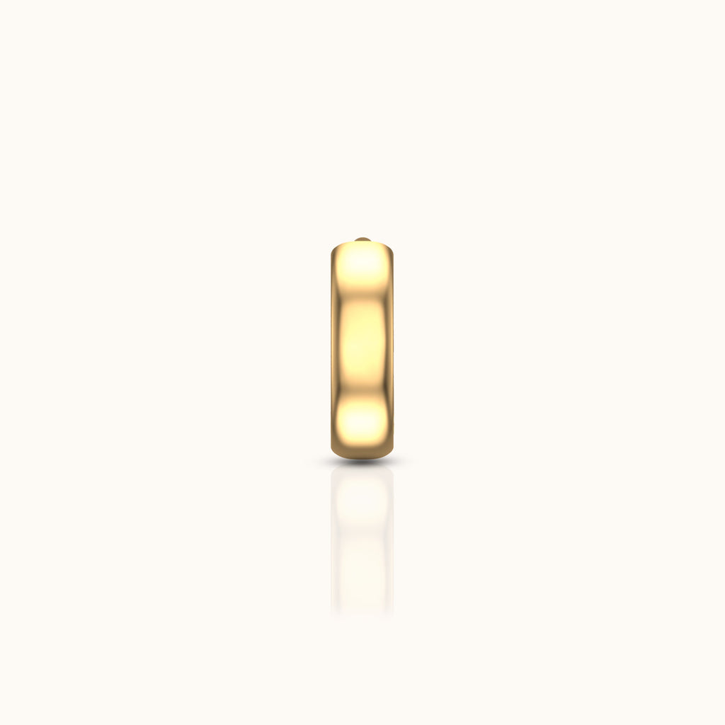 14K Solid Gold Essential Wide Hoop Earring