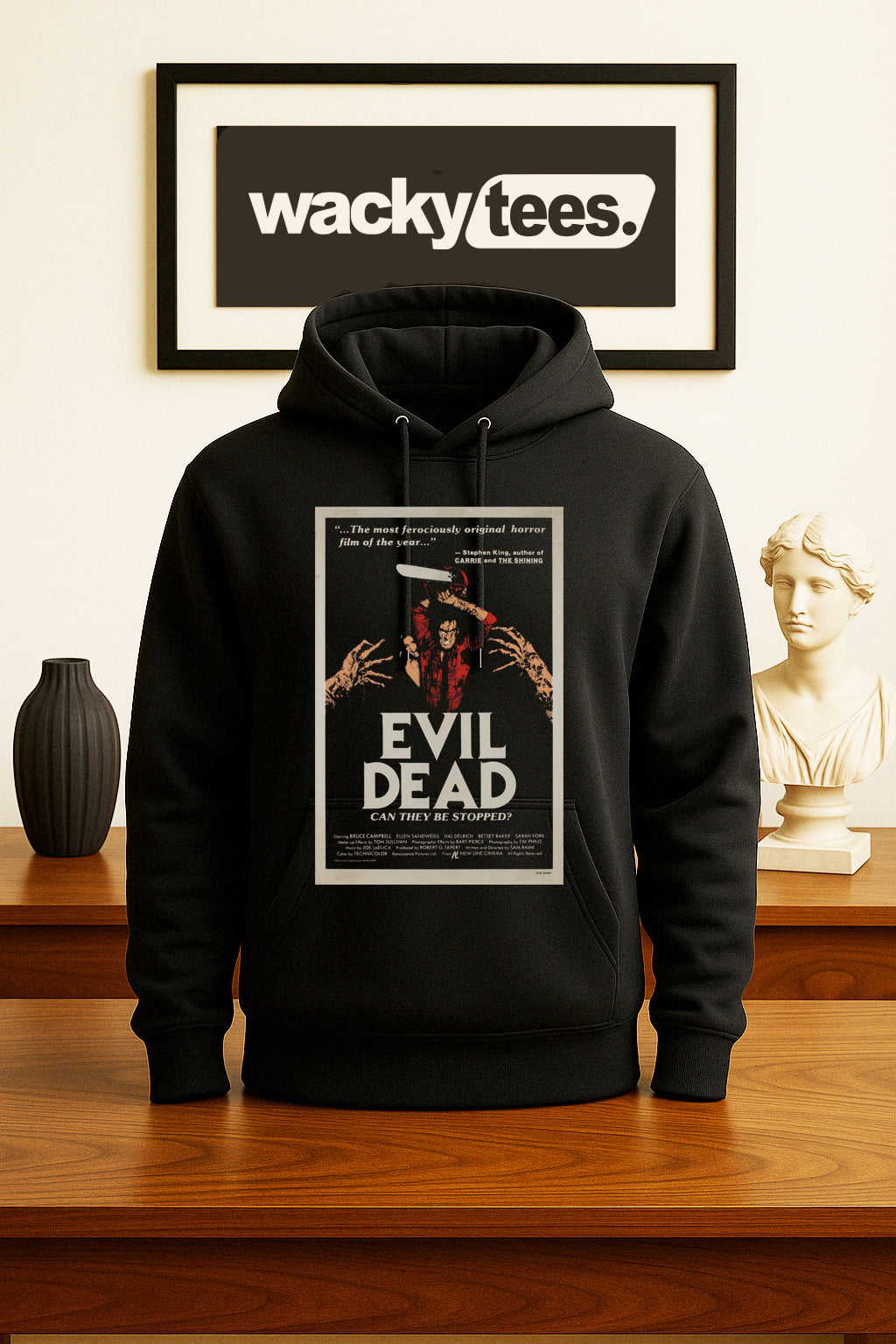 Evil Dead 1981 Can They Be Stopped Horror Poster Style Graphic Tee Shirt