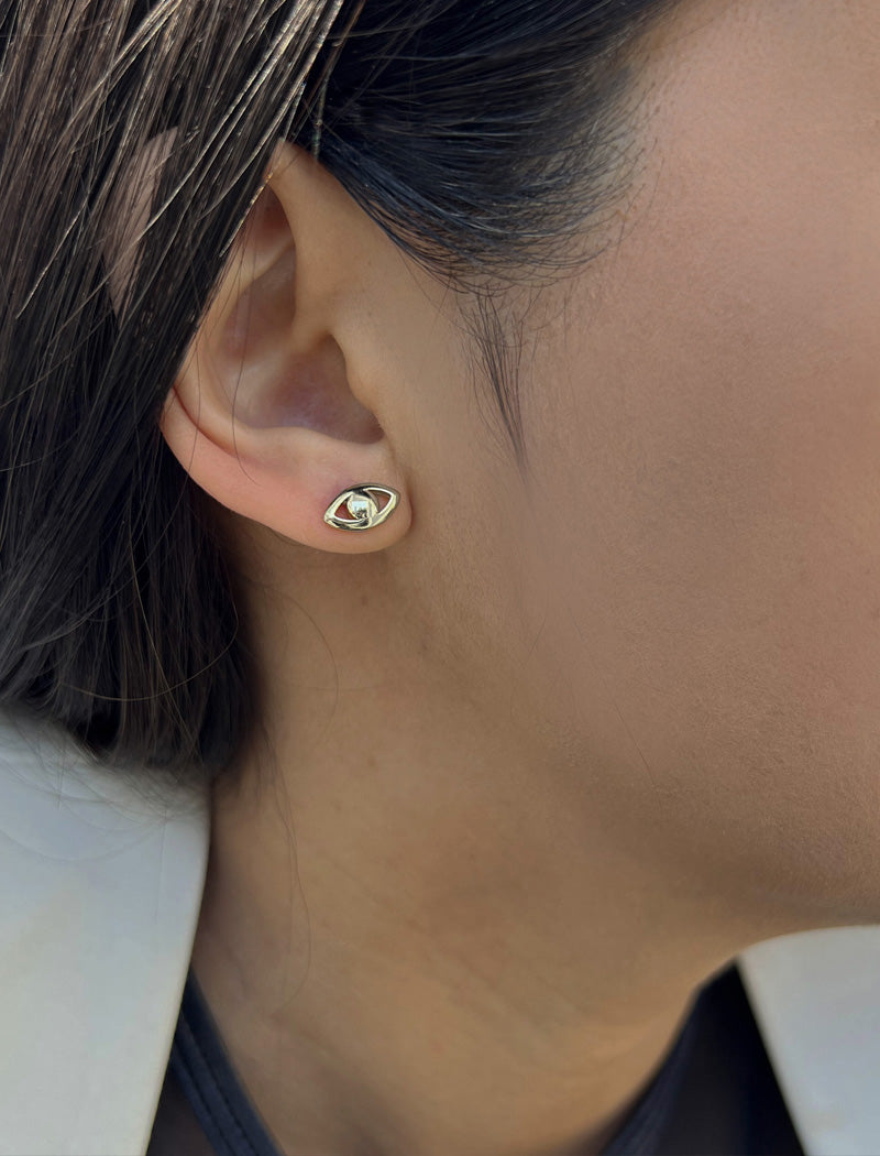 EVIL EYE Stud Earrings | Sterling Silver