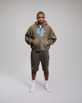 Double Heart LS Shorts - Grey & Light Blue
