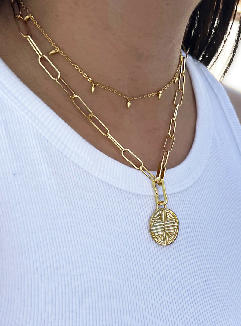 RICE Bead Chain Strand Necklace | 18K Gold Over Sterling Silver
