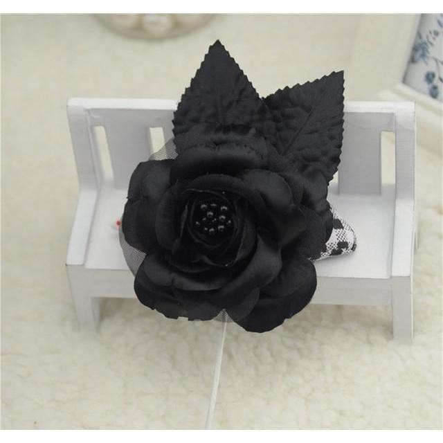 Fancy Black Brooch Boutonniere