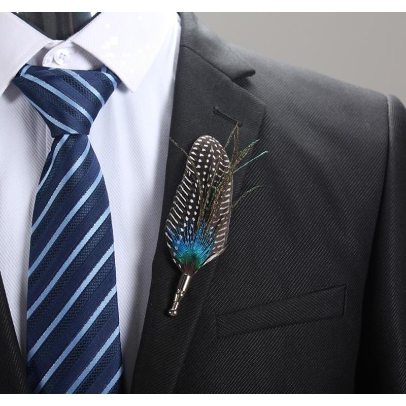 Fancy Feather Brooches - 5 Colors