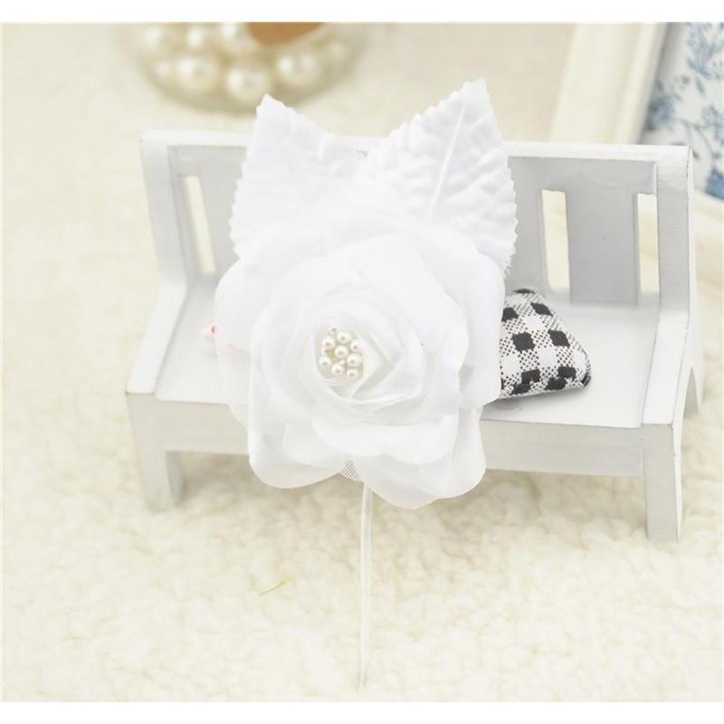 Fancy White Brooch Boutonniere