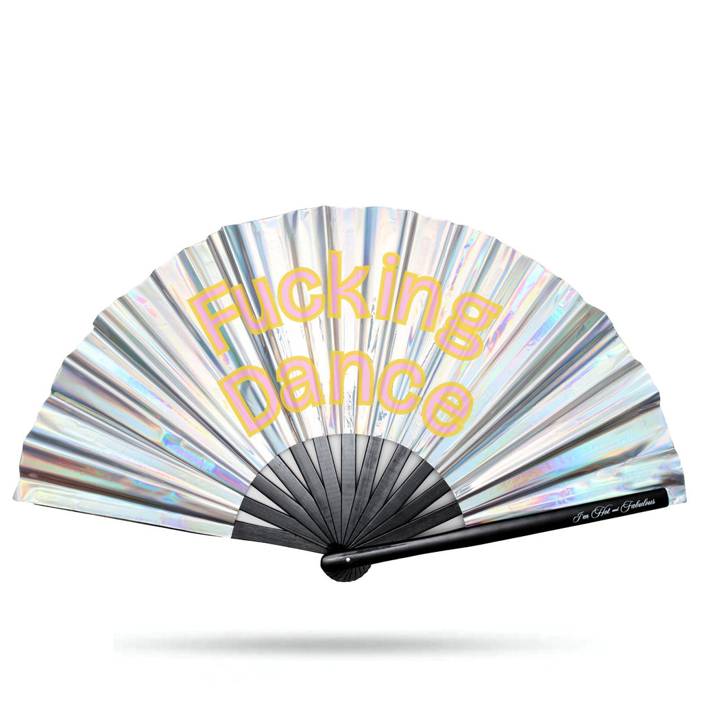 Holographic Disco Ball F*cking Dance XL Hand Fan