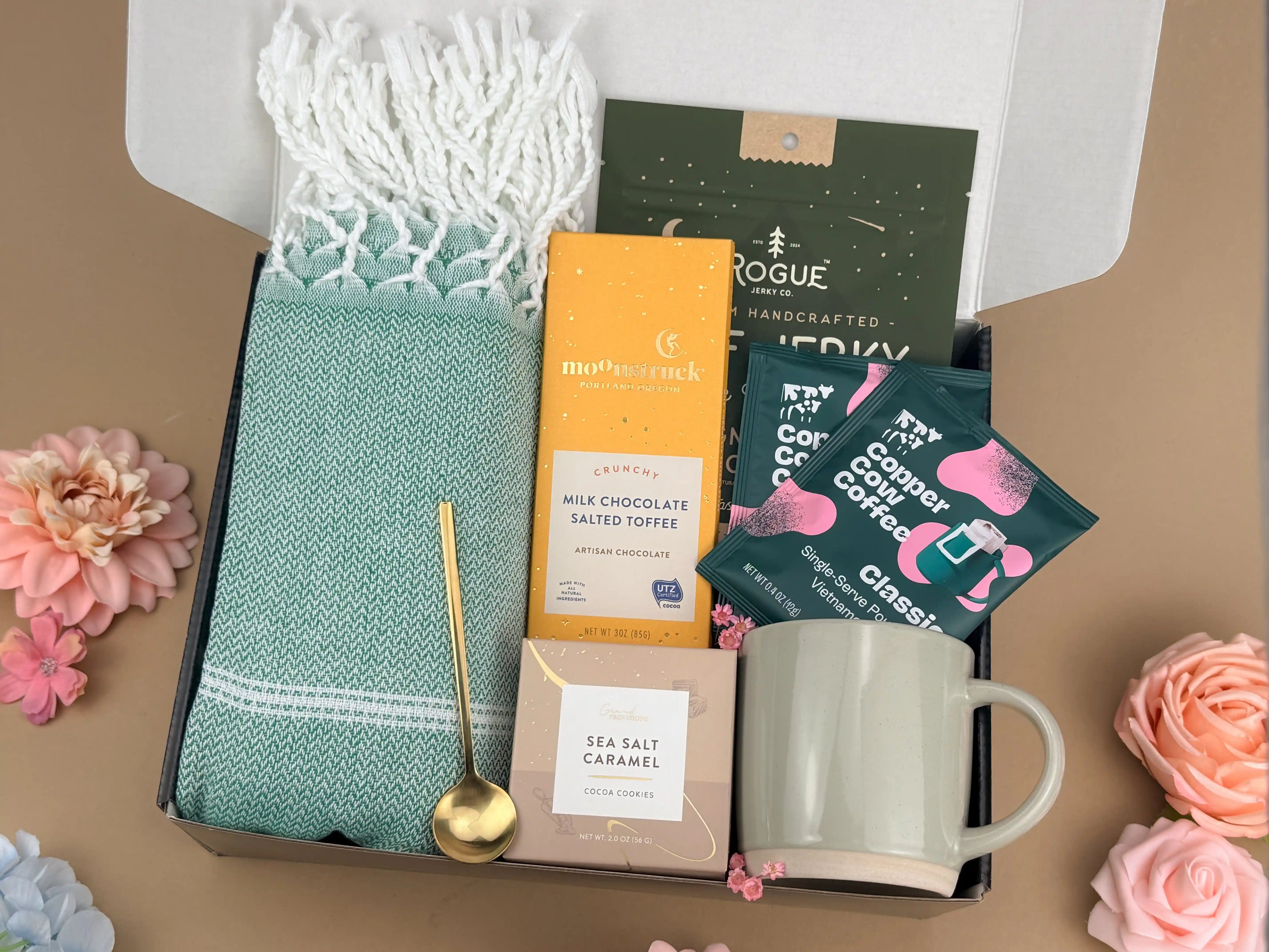 Father's Day Gift Box for Him | Personalized Leather Journal Gift Set | Hygge Comfort Gift Box