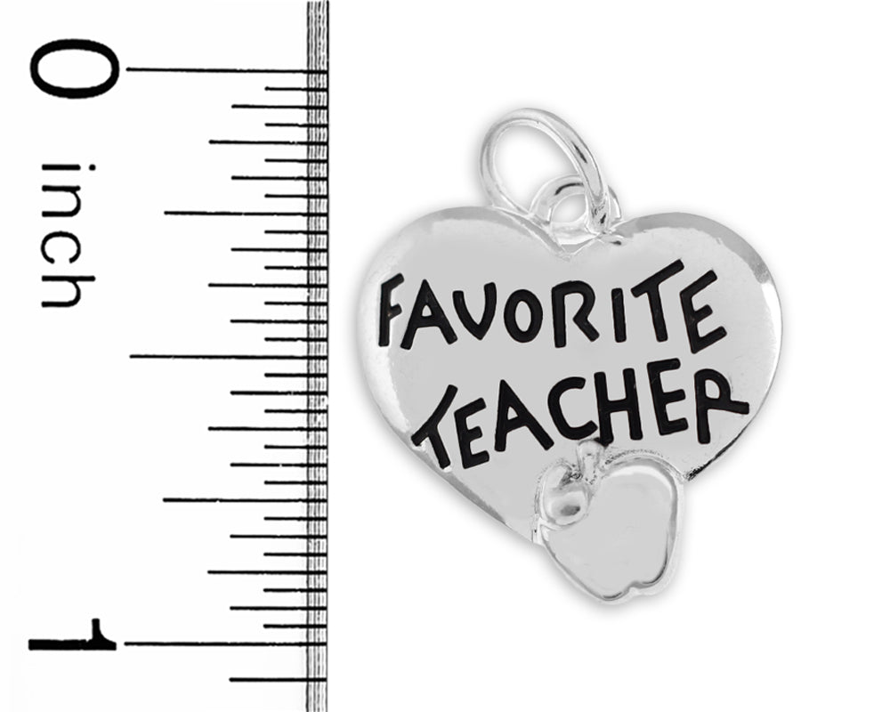 Favorite Teacher Heart Charms