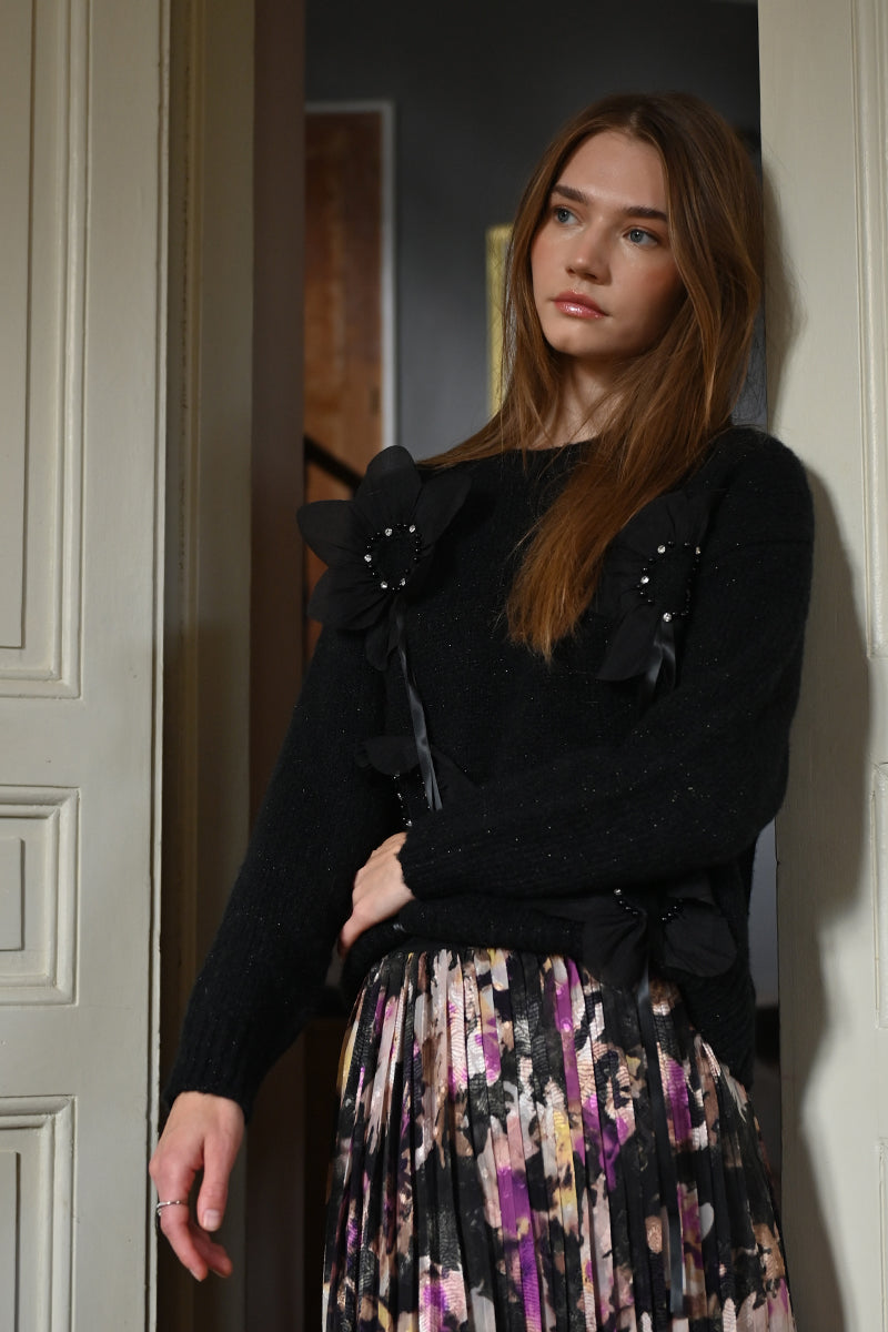 Flowers Embossed Sweater