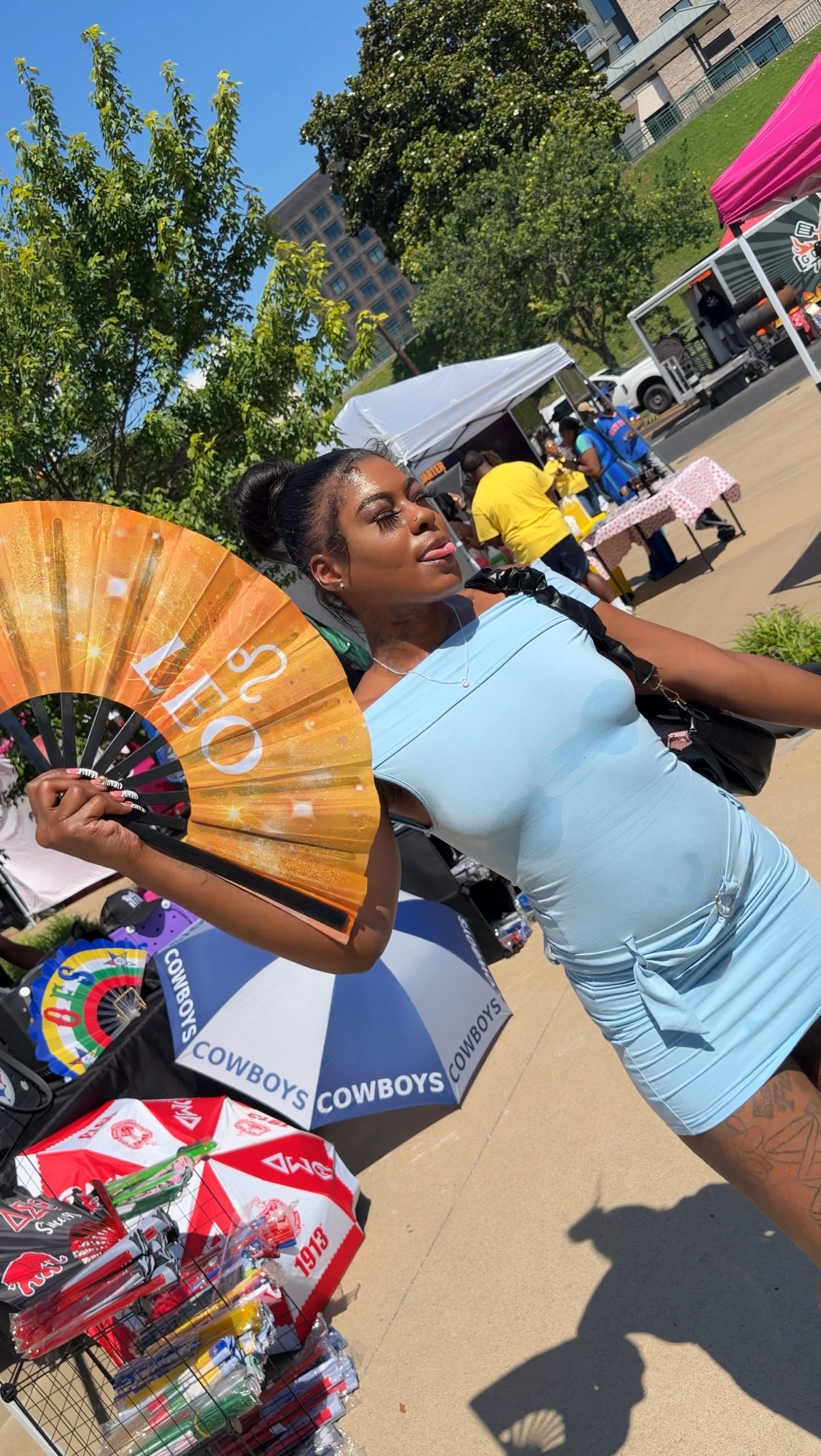 Leo Zodiac Folding Fan: Starry Cosmic Hand Fan with Velvet Bag