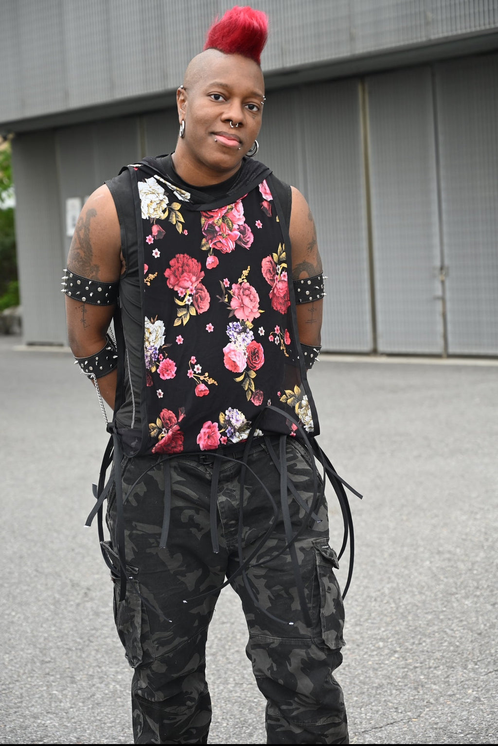 Floral Boned Muscle Tee