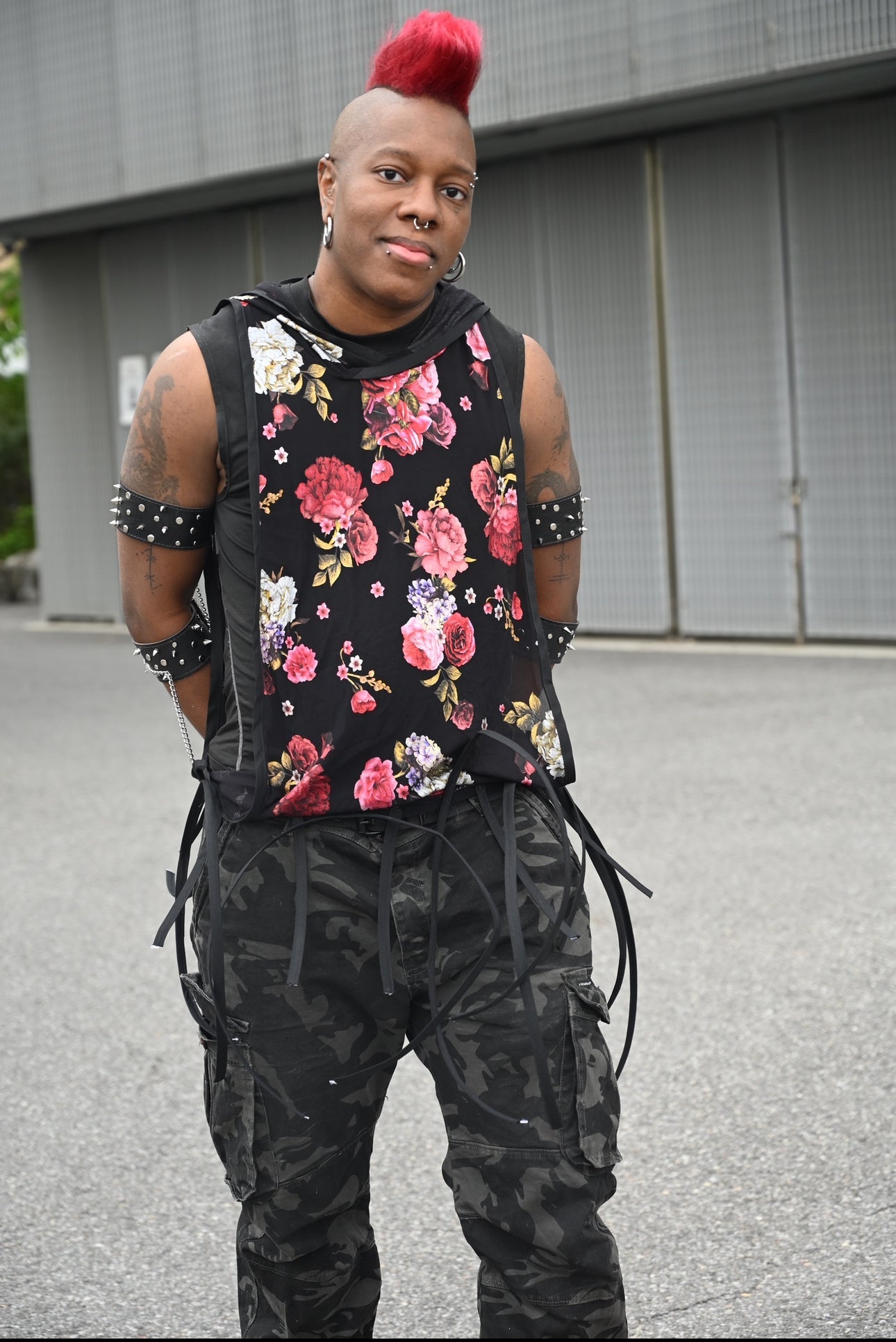 Floral Boned Muscle Tee
