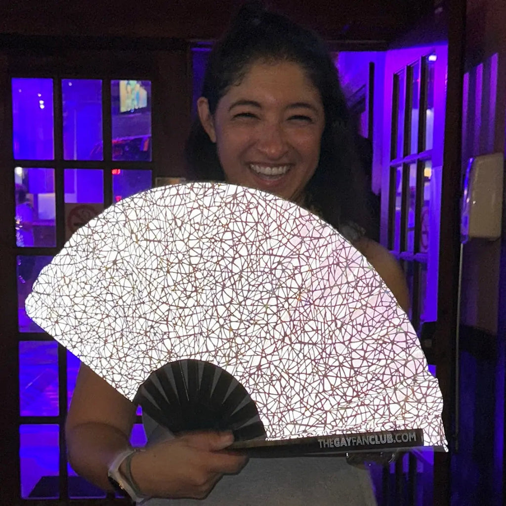 Discoteca Metallic Reflective Hand Fan