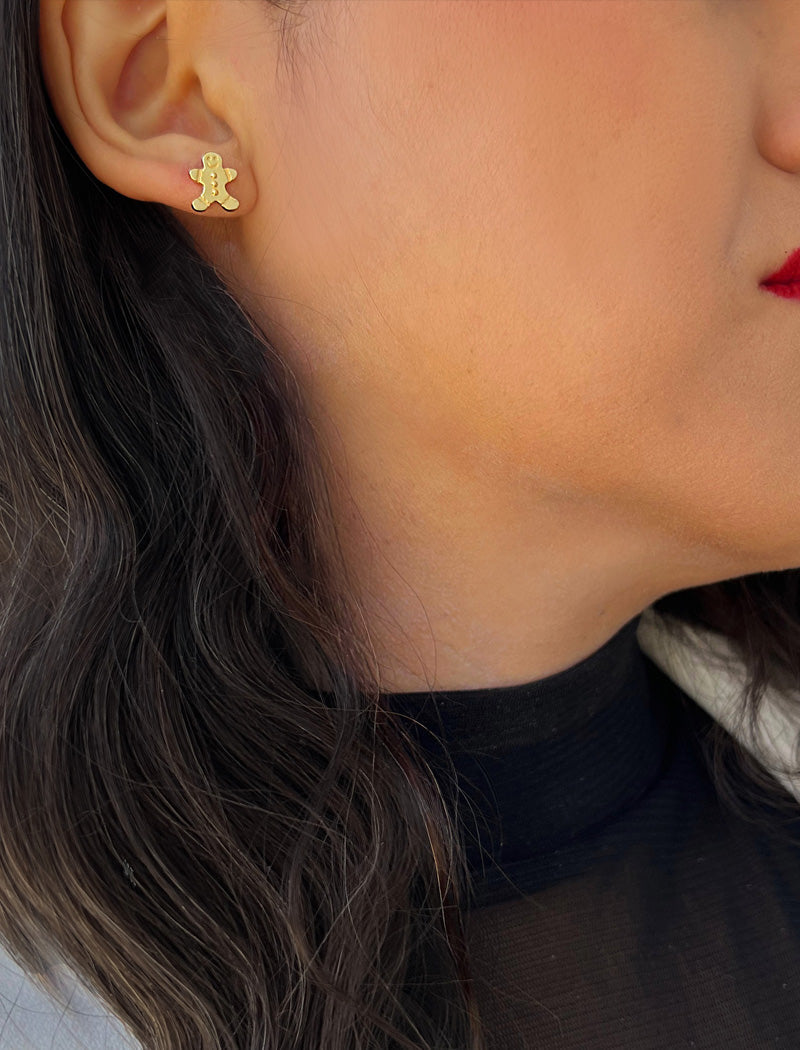 GINGERBREAD Stud Earrings | 18K Gold Over Sterling Silver