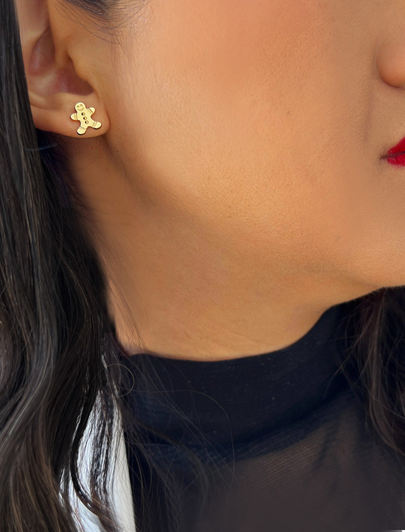 GINGERBREAD HOLIDAY Stud Earrings | Sterling Silver