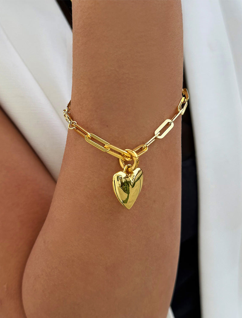 PUFFY HEART Bracelet Charm Pendant