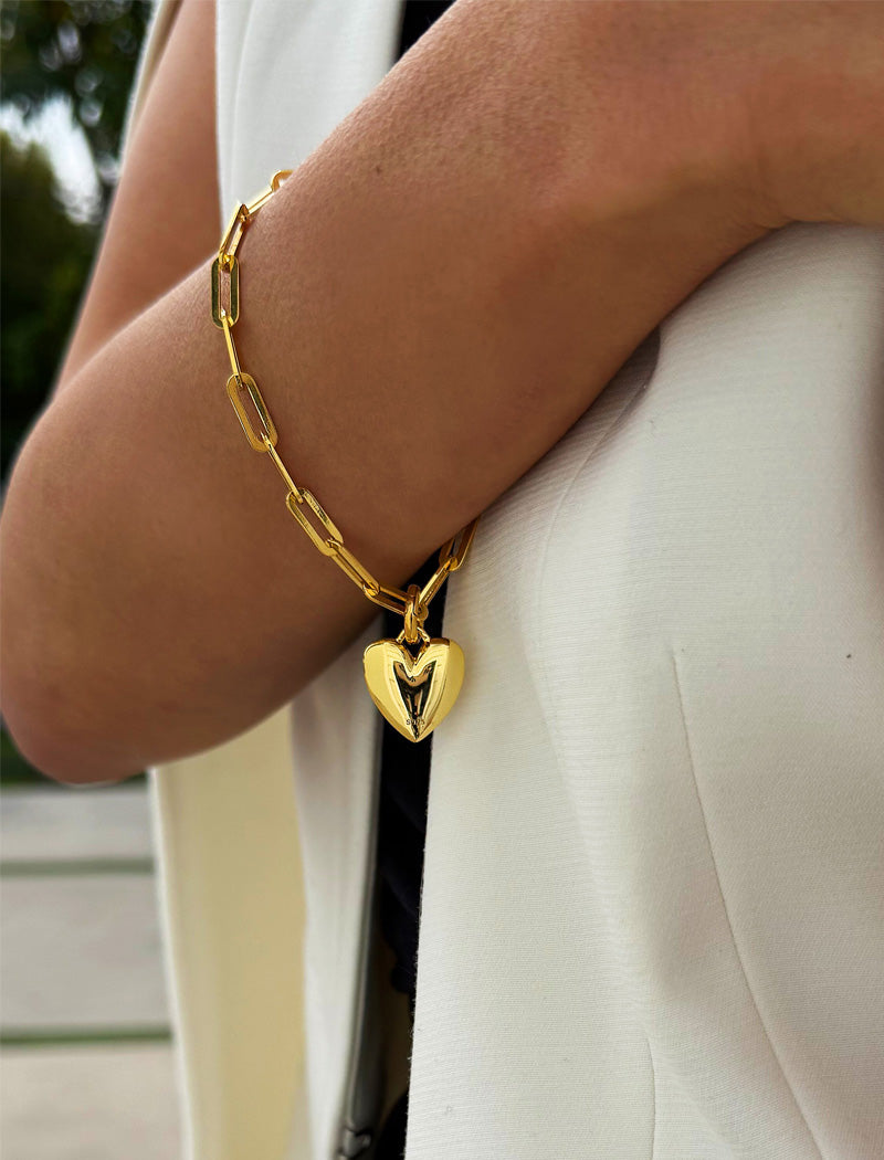 PUFFY HEART Charm Medium Bracelet