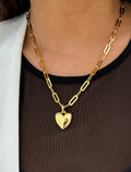 PUFFY HEART Pendant Chain Necklace