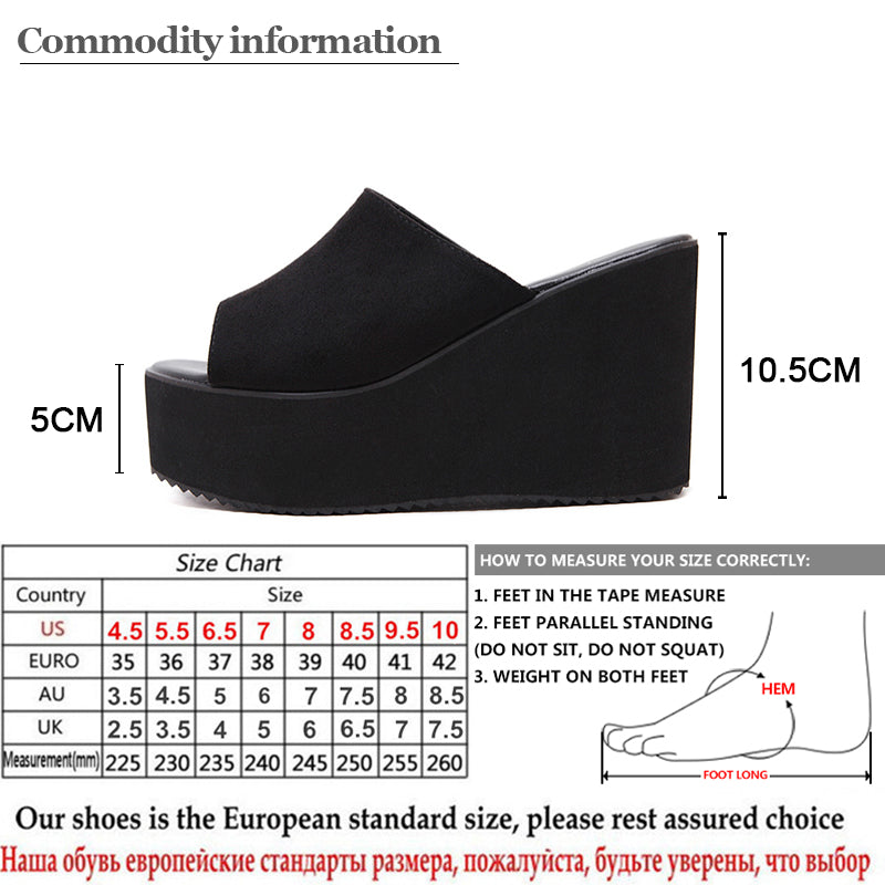 Gdgydh Summer Slip On Women Wedges Sandals Platform High Heels Fashion