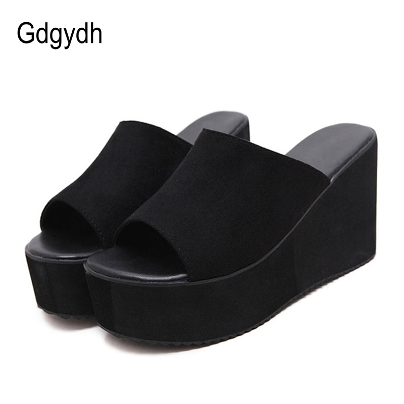 Gdgydh Summer Slip On Women Wedges Sandals Platform High Heels Fashion