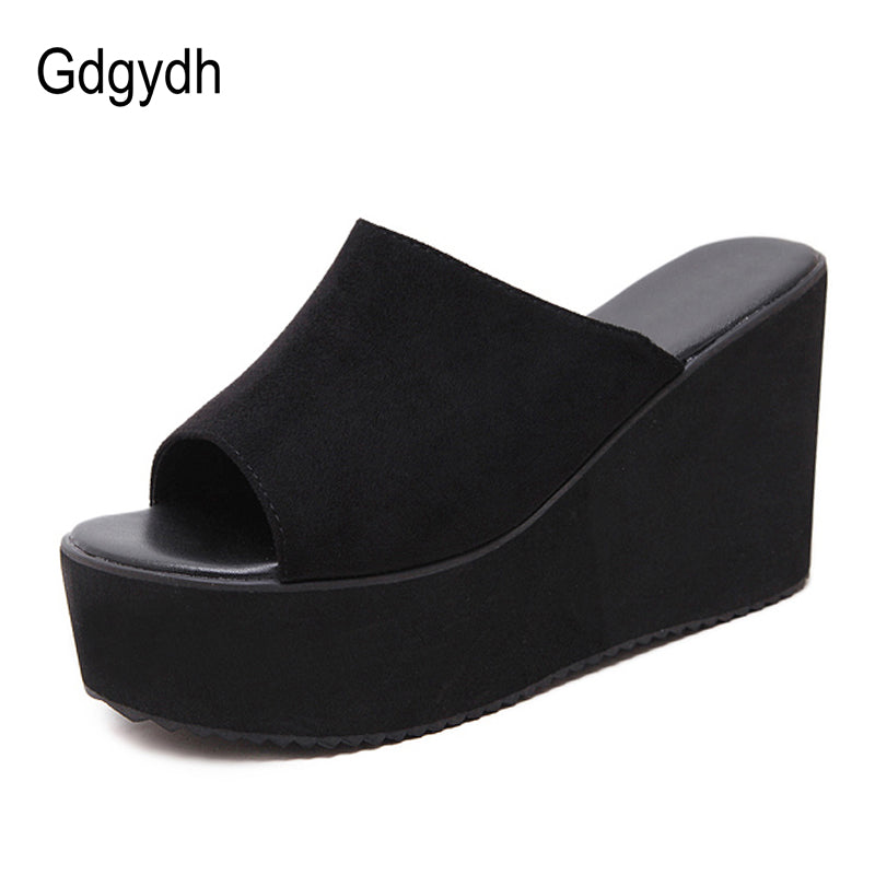 Gdgydh Summer Slip On Women Wedges Sandals Platform High Heels Fashion