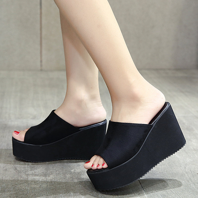 Gdgydh Summer Slip On Women Wedges Sandals Platform High Heels Fashion