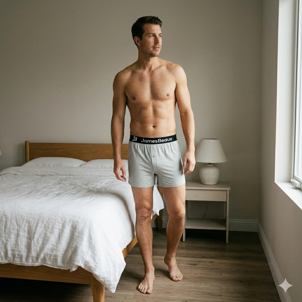 Men's Bamboo Boxer Shorts - Ultra-Soft & Breathable Underwear (Gray)