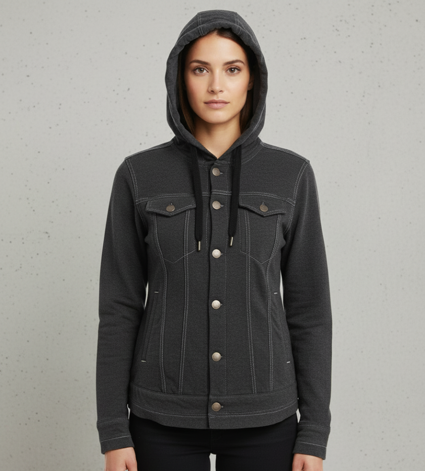 Women's Cove Beach Hoodie Jacket (Charcoal)