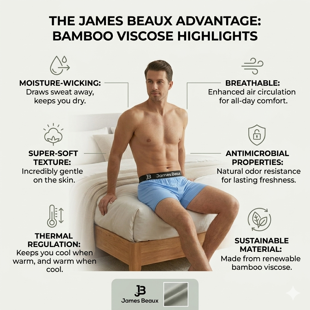 Men's Bamboo Anti-Chafing & Breathable Boxer Shorts (3-Pack) | Blue