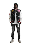 NEW VERTE Padded Washing Denim Bomber Jacket