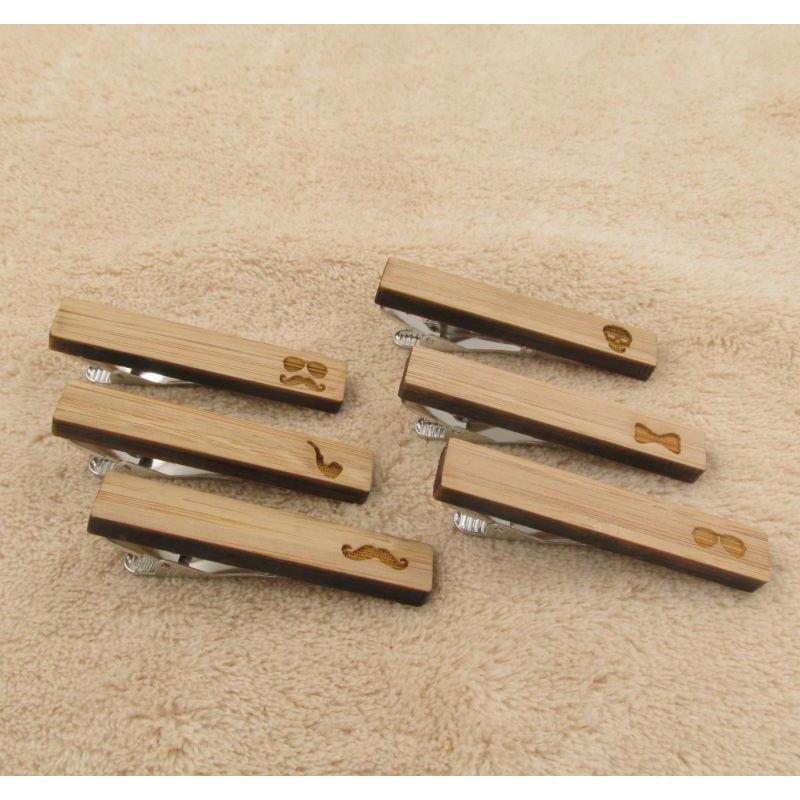 Gentlemen Mustache Collection Wooden Tie Bars/Clips