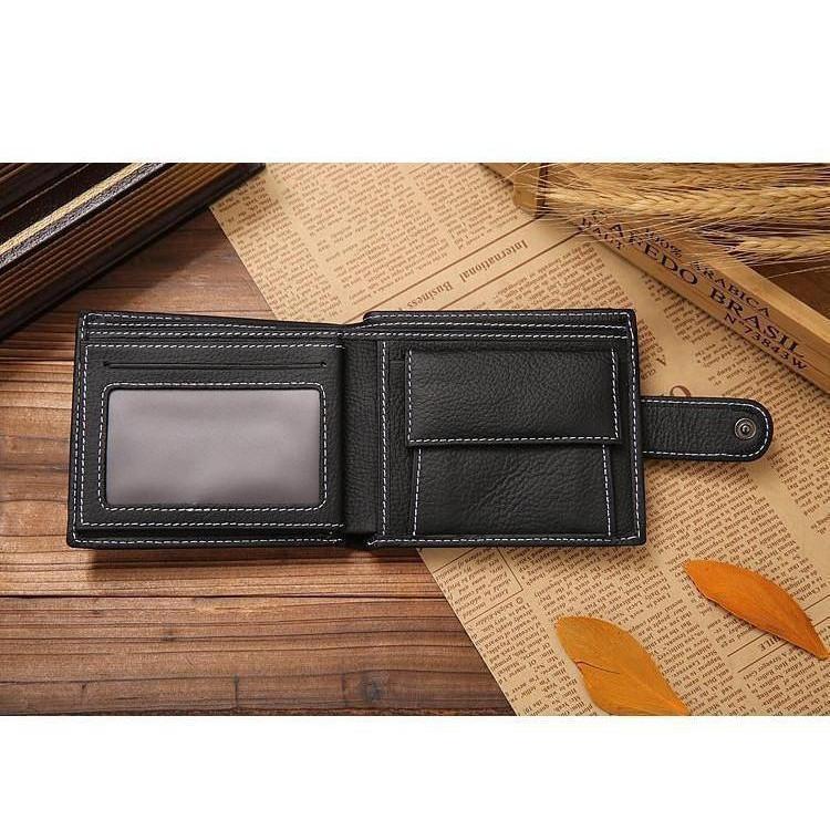 Genuine Leather Snap Collection Wallet - 2 Colors