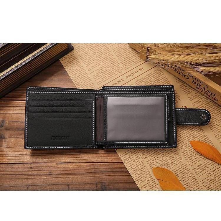 Genuine Leather Snap Collection Wallet - 2 Colors