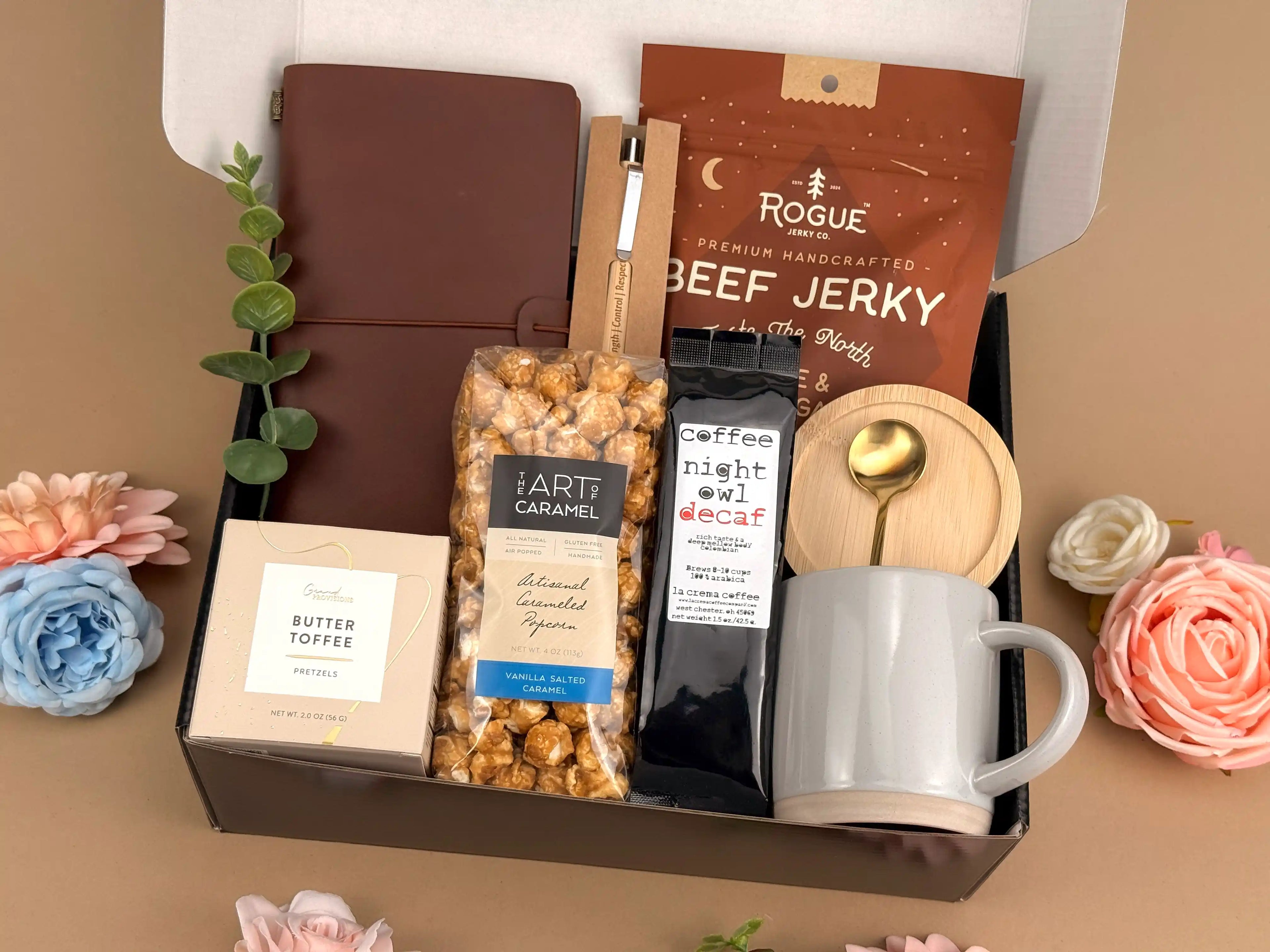 Father’s Day Gift Baskets for Men – Premium Coffee & Leather Journal Set | Executive Gift Box for Dad, Birthday & Appreciation Gift for Him