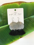 Bottle Cap Fan Tassel Earrings