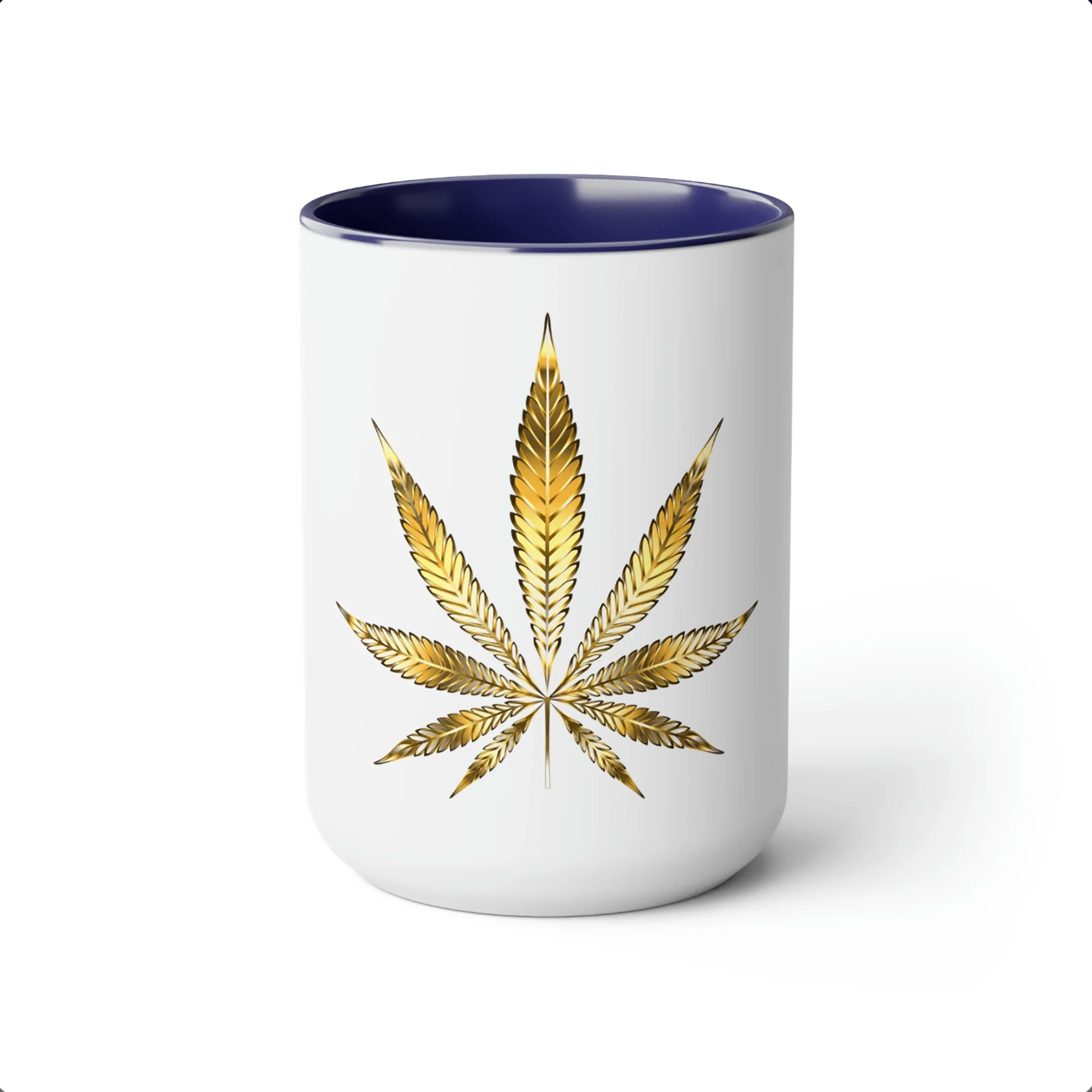 Gold Pot Leaf Coffee Mug