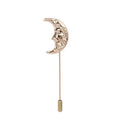 Gold Rustic Moon Brooch