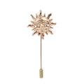 Gold Rustic Sun Brooch
