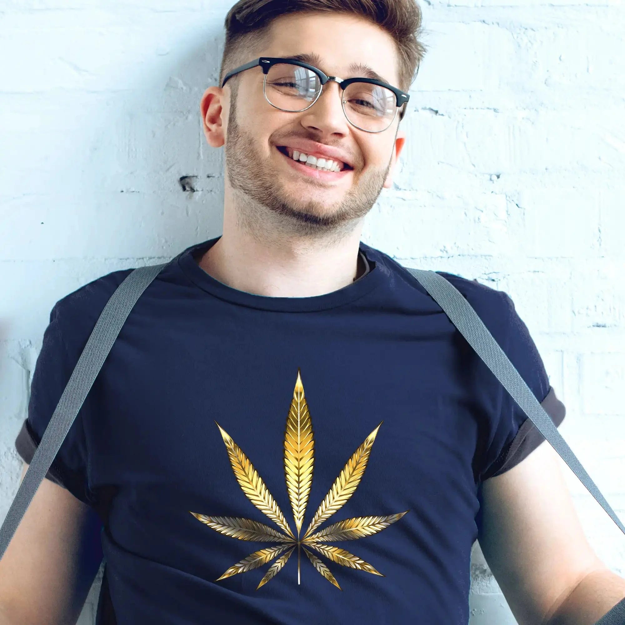 Gold Marijuana Leaf Tee