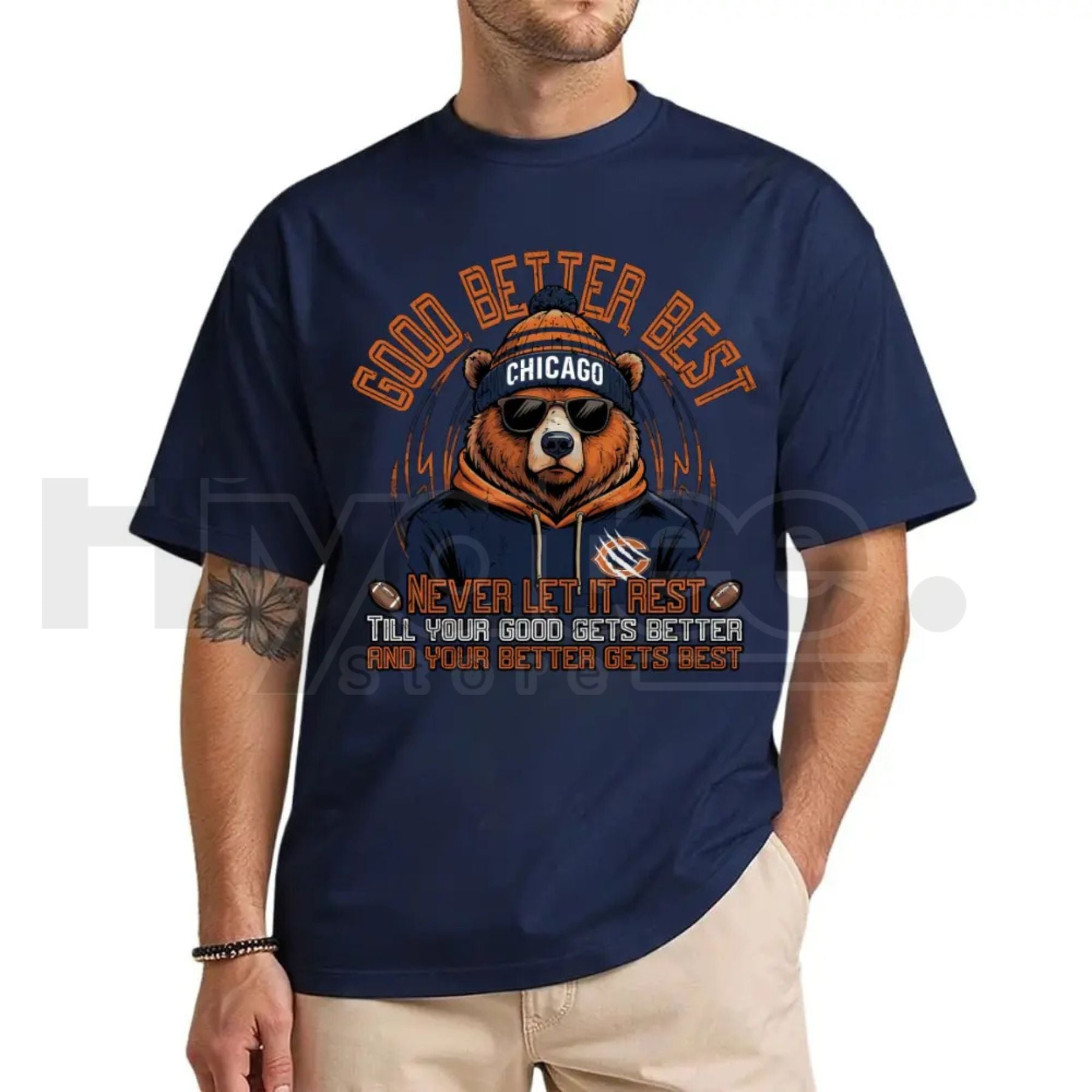 "Good Better Best" Chicago Bear Motivational T-Shirt – Football Fan Apparel