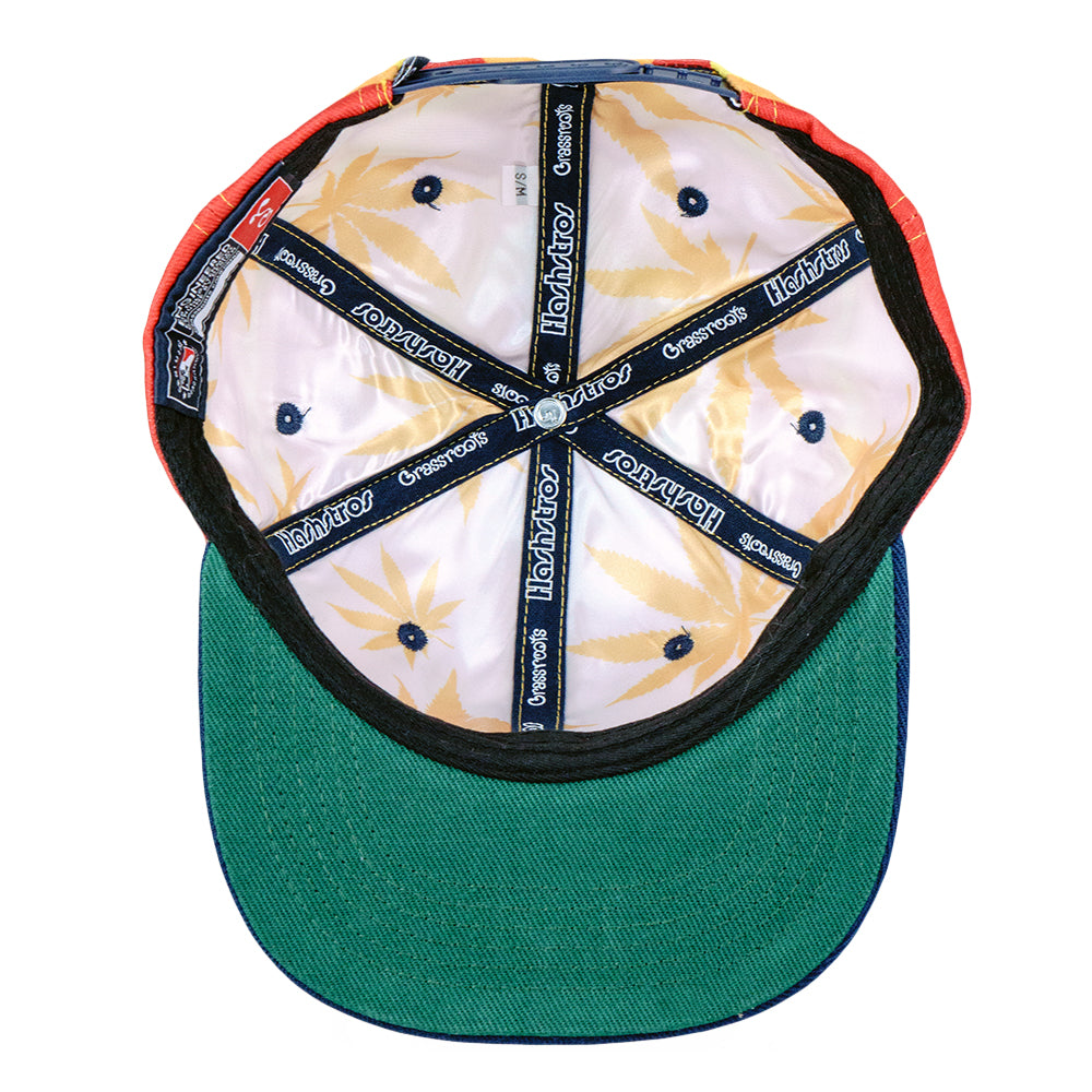 Hashstros Orange Striped Snapback Hat