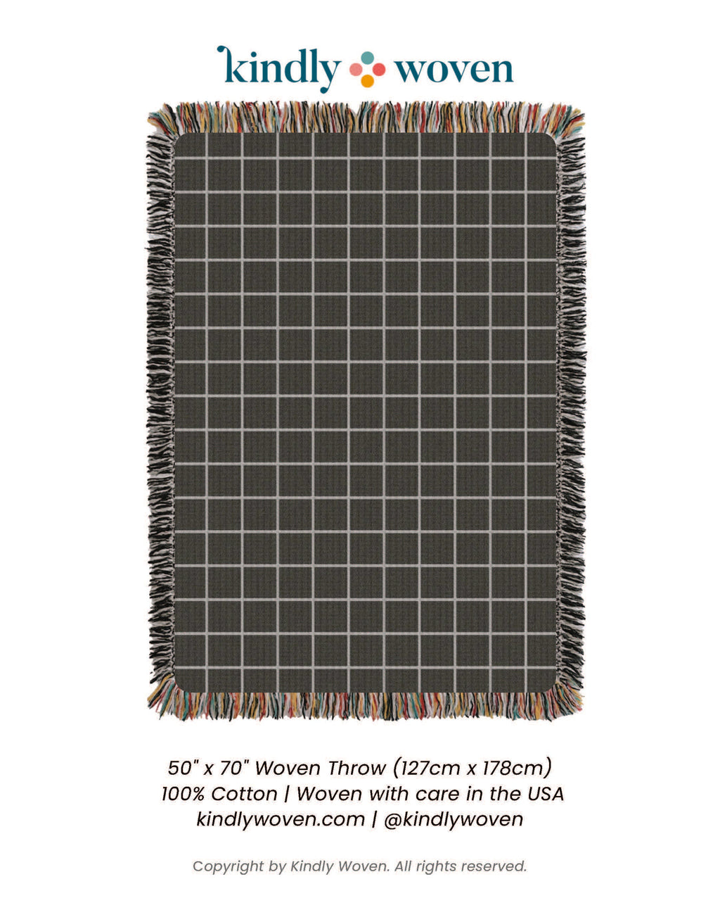 Greer — Nocturne Colorway - Reversible Woven Blanket with Fringe
