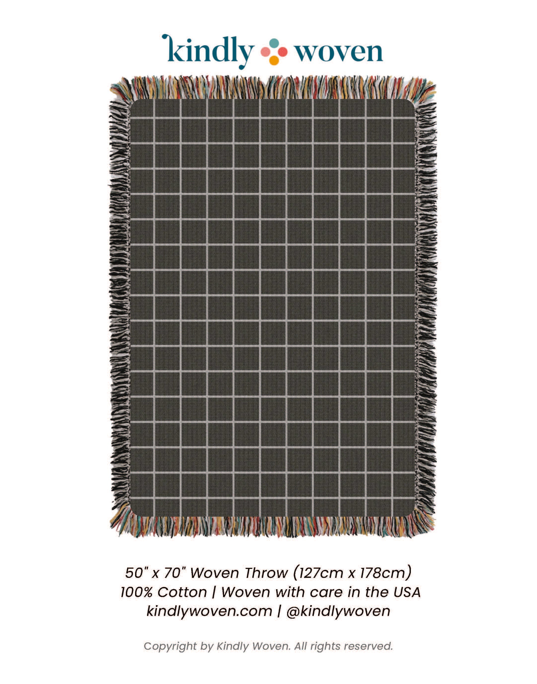 Greer — Nocturne Colorway - Reversible Woven Blanket with Fringe