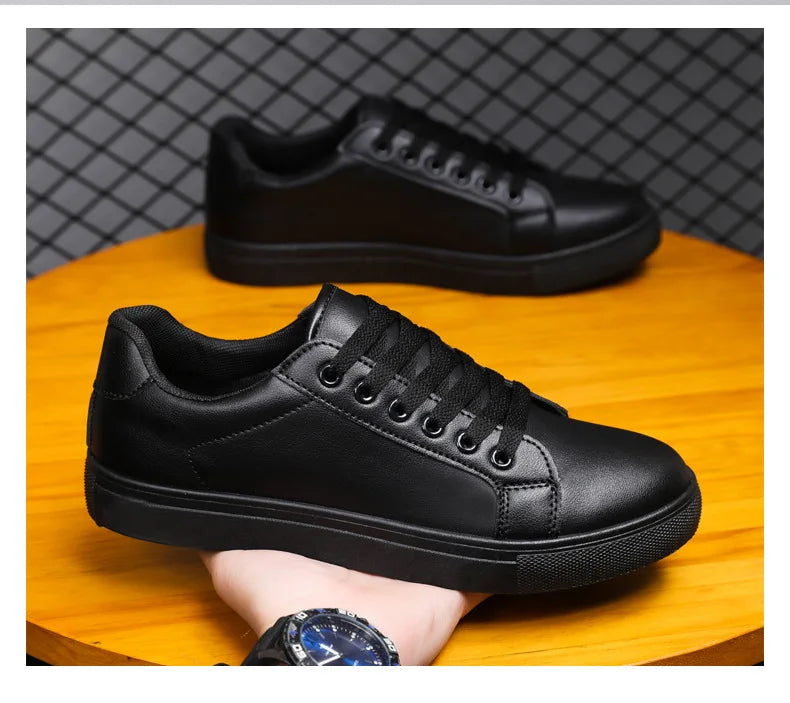 Men's Summer Korean Style Fashion Board Shoes Trendy All-match Casual Large Size Soft PU Mesh Solid Color PVC