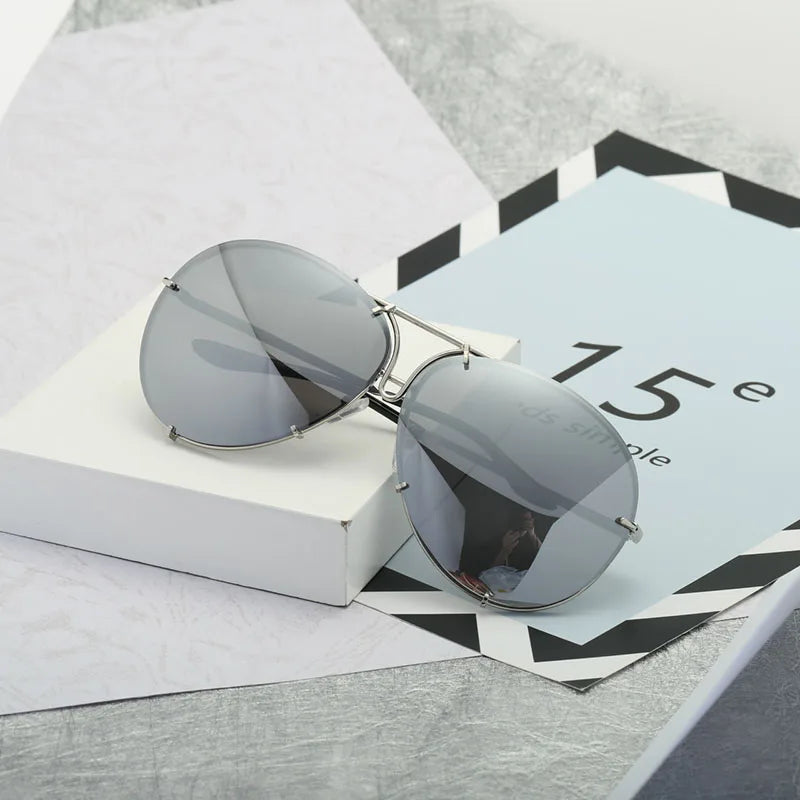 Fashion Pilot Sunglasses Women Oversized Luxury Sun Cool Mirror Vintage Gradient Shades UV400