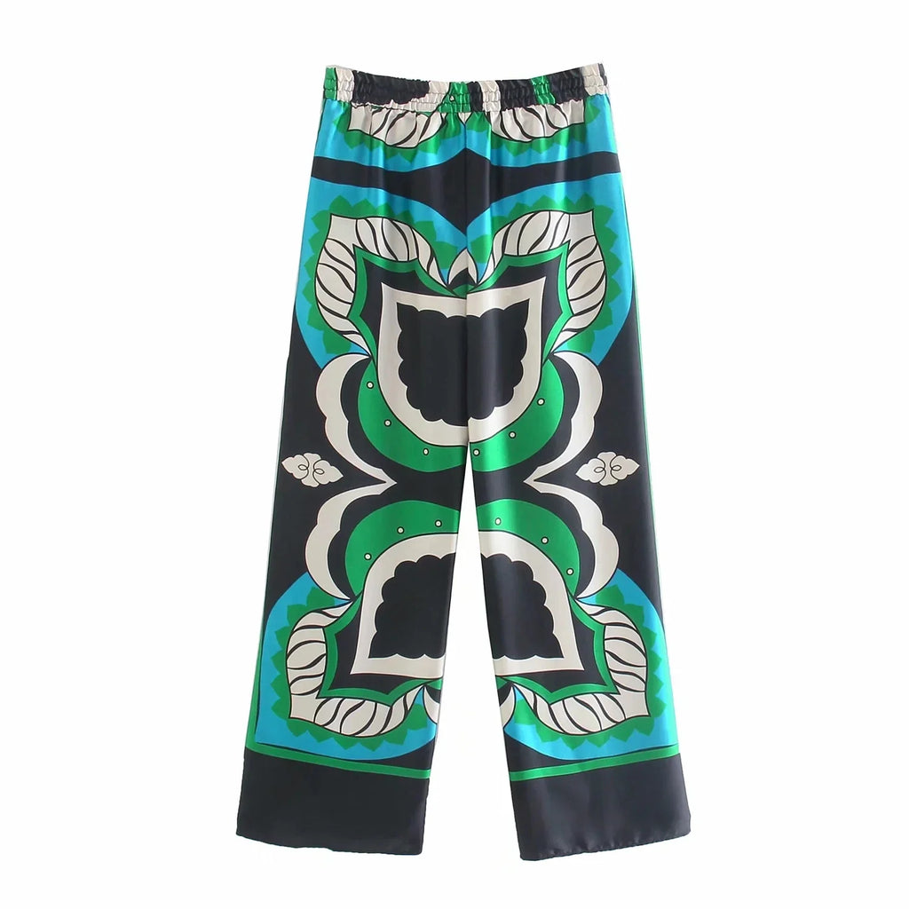 Foridol Oversized Green Print Boho Women Shorts Sets Shirts Shorts Pants Three Pieces Fashion Suits Matching Sets 2025 Summer