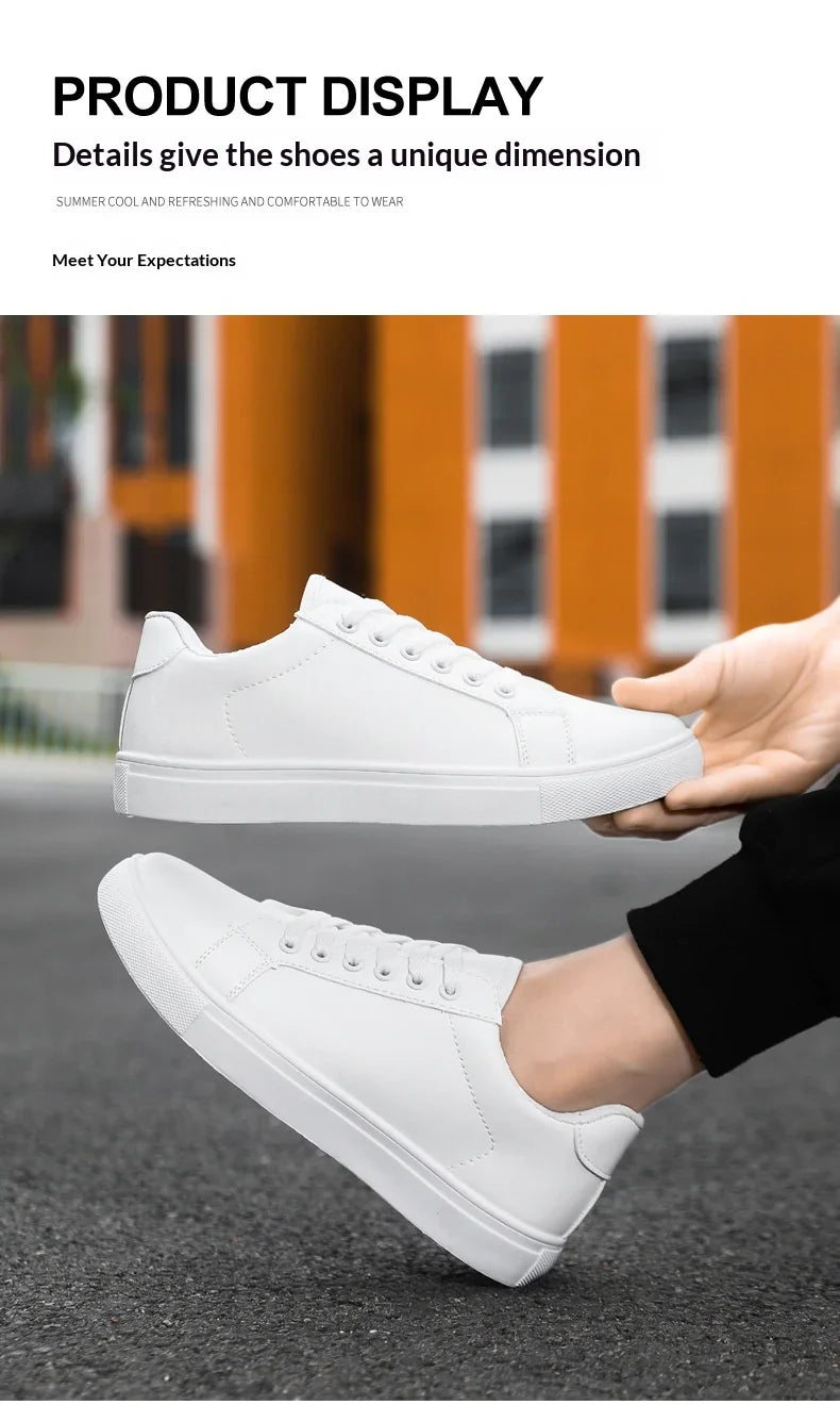 Men's Summer Korean Style Fashion Board Shoes Trendy All-match Casual Large Size Soft PU Mesh Solid Color PVC